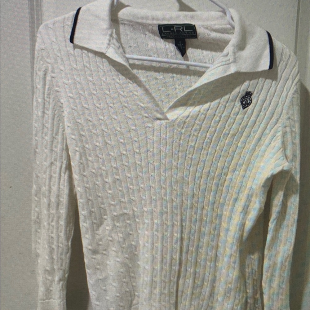 Women's White Polo Top